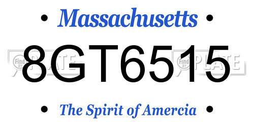 8GT6515 Massachusetts License Plate