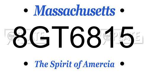 8GT6815 Massachusetts License Plate