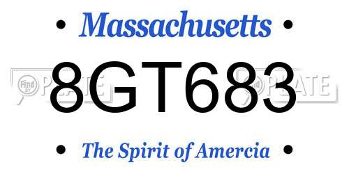 8GT683 Massachusetts License Plate