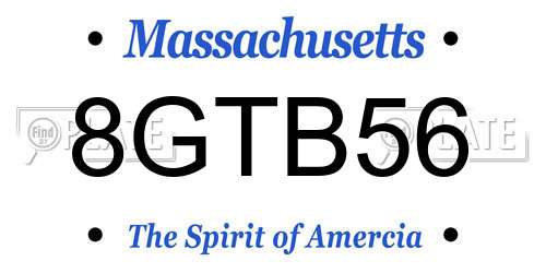 8GTB56 Massachusetts License Plate