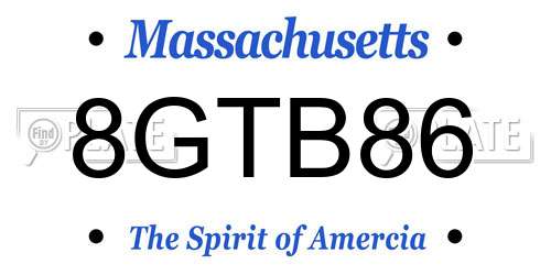 8GTB86 Massachusetts License Plate
