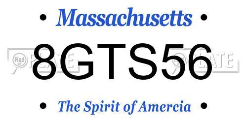 8GTS56 Massachusetts License Plate