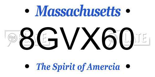 8GVX60 Massachusetts License Plate