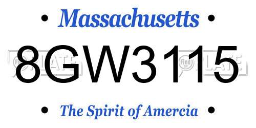 8GW3115 Massachusetts License Plate