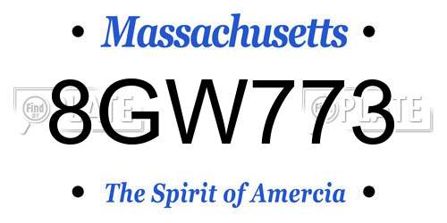 8GW773 Massachusetts License Plate