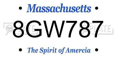 8GW787 Massachusetts License Plate