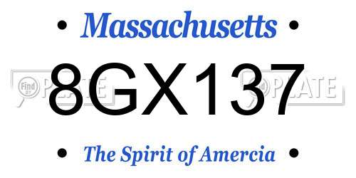 8GX137 Massachusetts License Plate
