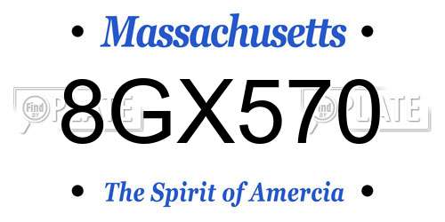 8GX570 Massachusetts License Plate
