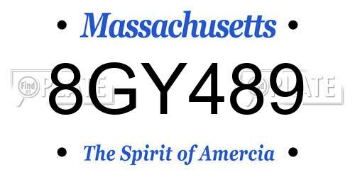 8GY489 Massachusetts License Plate