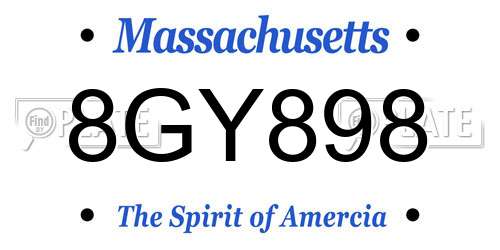 8GY898 Massachusetts License Plate