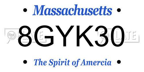 8GYK30 Massachusetts License Plate