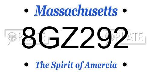 8GZ292 Massachusetts License Plate