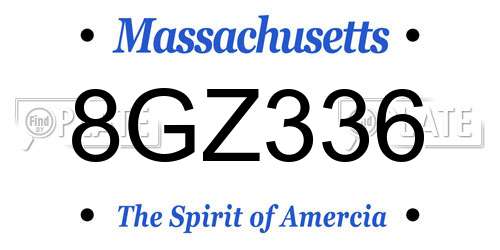 8GZ336 Massachusetts License Plate