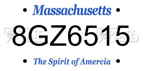 8GZ6515 Massachusetts License Plate
