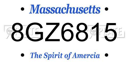 8GZ6815 Massachusetts License Plate