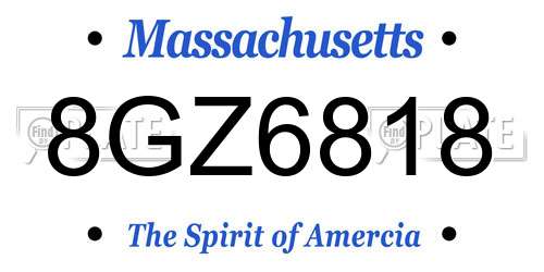 8GZ6818 Massachusetts License Plate