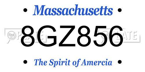 8GZ856 Massachusetts License Plate