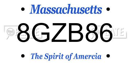 8GZB86 Massachusetts License Plate