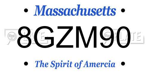 8GZM90 Massachusetts License Plate