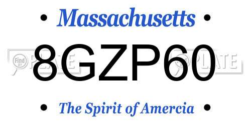 8GZP60 Massachusetts License Plate