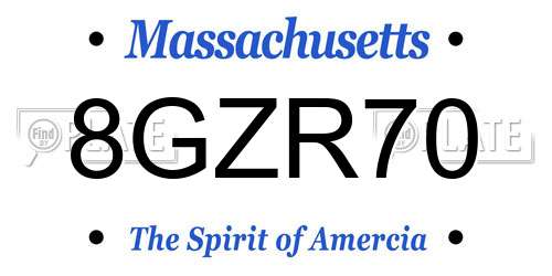 8GZR70 Massachusetts License Plate