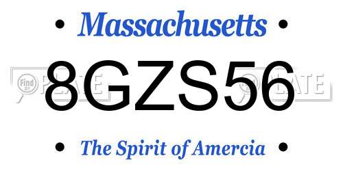8GZS56 Massachusetts License Plate