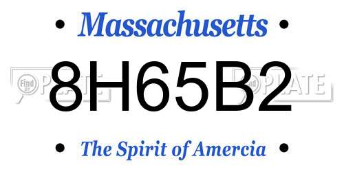 8H65B2 Massachusetts License Plate