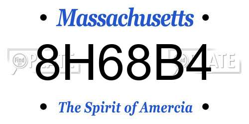 8H68B4 Massachusetts License Plate