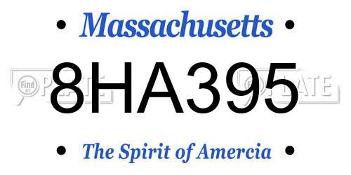 8HA395 Massachusetts License Plate