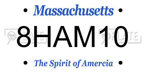 8HAM10 Massachusetts License Plate