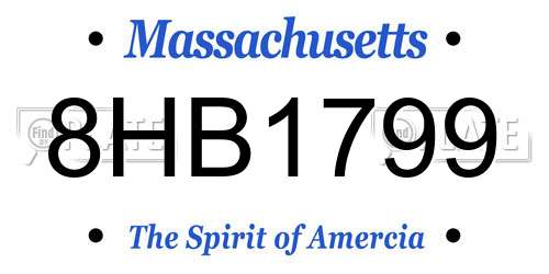 8HB1799 Massachusetts License Plate