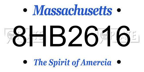 8HB2616 Massachusetts License Plate