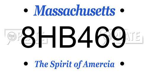 8HB469 Massachusetts License Plate