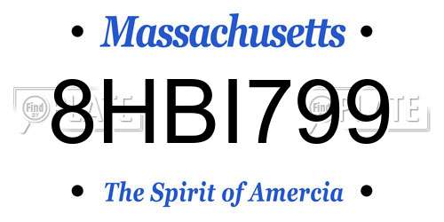 8HBI799 Massachusetts License Plate