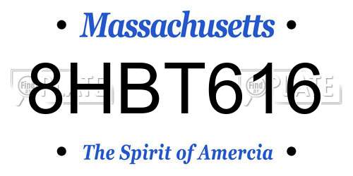 8HBT616 Massachusetts License Plate