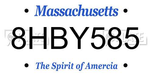8HBY585 Massachusetts License Plate
