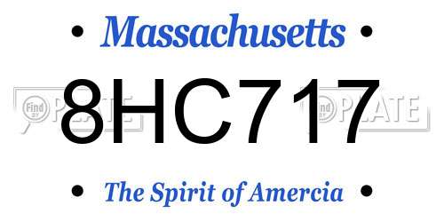 8HC717 Massachusetts License Plate