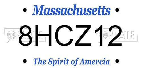 8HCZ12 Massachusetts License Plate