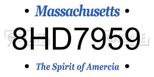8HD7959 Massachusetts License Plate