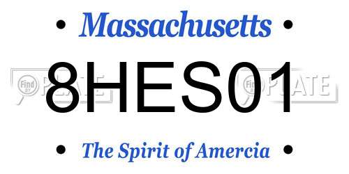 8HES01 Massachusetts License Plate