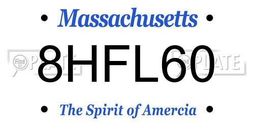 8HFL60 Massachusetts License Plate
