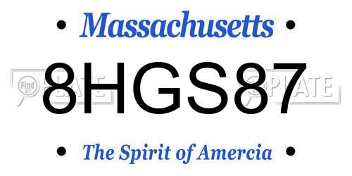 8HGS87 Massachusetts License Plate