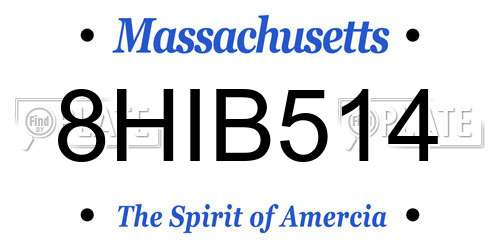 8HIB514 Massachusetts License Plate