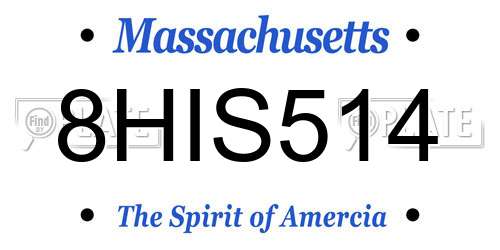 8HIS514 Massachusetts License Plate
