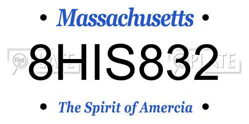 8HIS832 Massachusetts License Plate