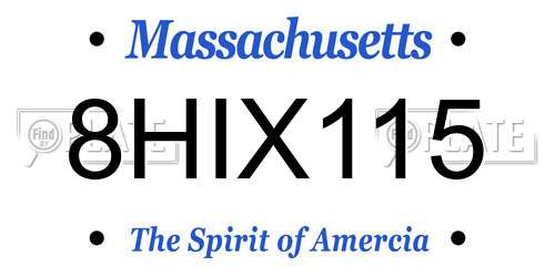 8HIX115 Massachusetts License Plate