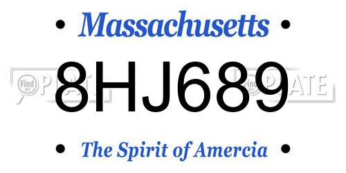 8HJ689 Massachusetts License Plate