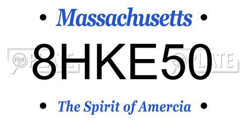 8HKE50 Massachusetts License Plate