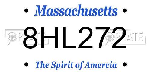8HL272 Massachusetts License Plate