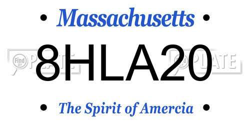 8HLA20 Massachusetts License Plate